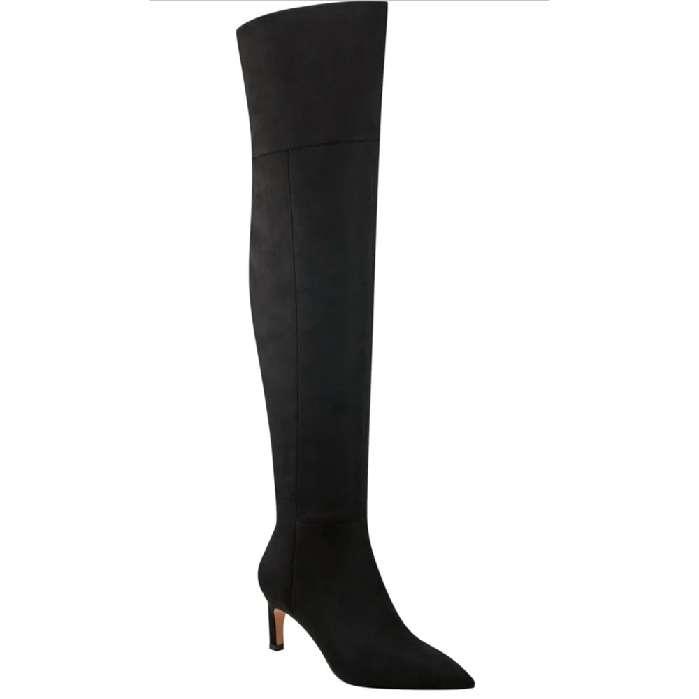 Women's Marc Fisher LTD Boots Black Over the Knee faux suede size 6
